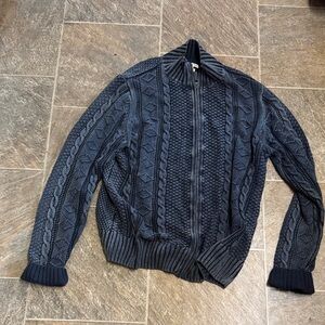 Men's Navy Cable Knit Sweater